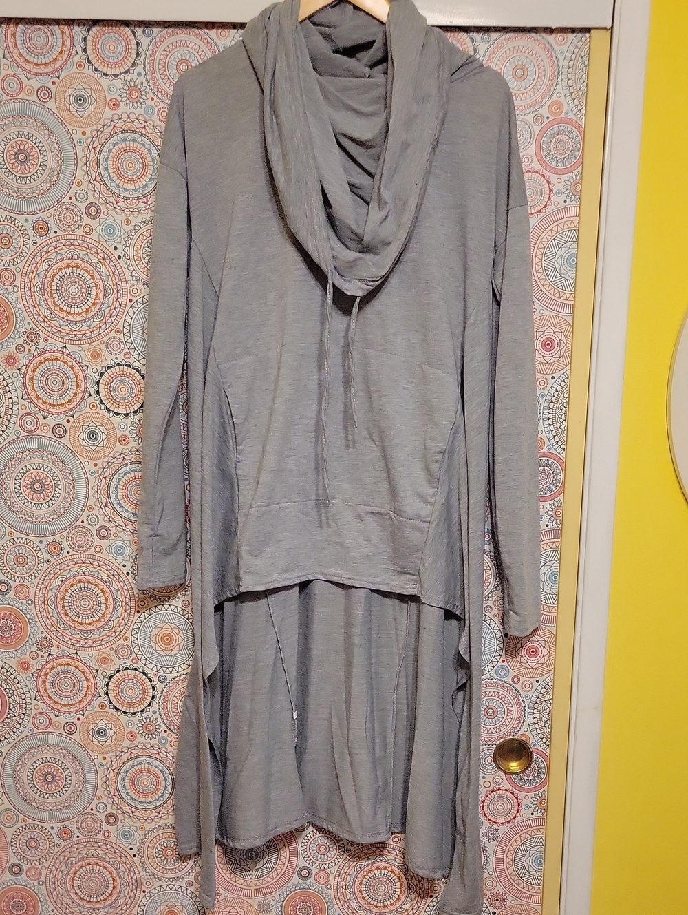 Light Gray Drape Front Hooded Cardigan